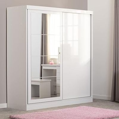 Nevada 2 Door Sliding Wardrobe 1.79m - White Gloss Sliderobes