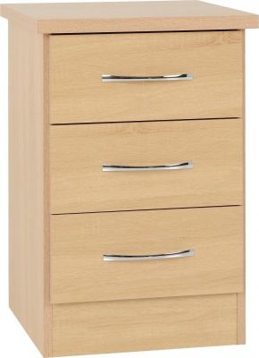 Nevada 3 Drawer Bedside - Sonoma Oak