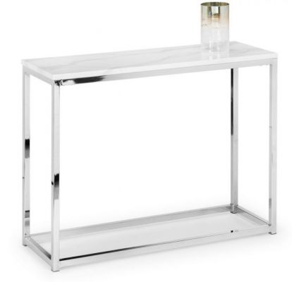 Scala White Marble Top Console Table