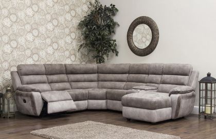 Urban Recliner Corner Sofa Chaise - Grey / Charcoal (Rec-Elm-Cor-Elm-Con-Chais)