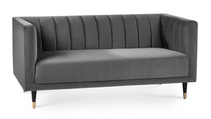 Salma Scalloped Back 2 Seater Sofa - Grey