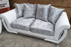 Genoa Crushed Velvet 2 Seater Sofa - SCATTER BACK Silver