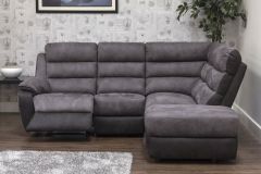 Urban Fabric Corner Recliner Chaise - Grey / Charcoal (Rec-Elm-Cor-Elm-Chais)