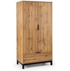 Bali 2 Door 1 Drawer Wardrobe 0.92m - Oak