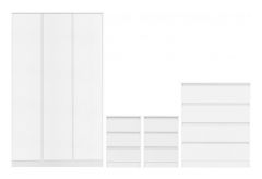 Malvern 3 Door Wardrobe Bedroom Set - White