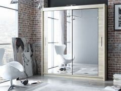 Paris 2.03m Slide Robe Oak Wardrobe with Led