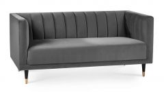 Salma Scalloped Back 2 Seater Sofa - Grey