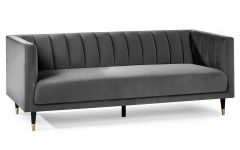 Salma Scalloped Back 3 Seater Sofa - Grey