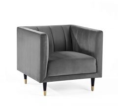 Salma Scalloped Back Chair - Grey